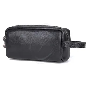Trousse de maquillage vintage pour hommes Trousse de toilette 2 couleurs C013 Crazy Horse Trousse de toilette en cuir Trousse de toilette de voyage pour hommes - Product Image 1