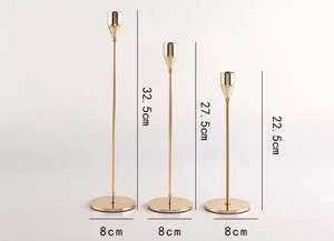 Hot Selling Golden Iron <b>Candle</b> <b>Stick</b> Pillar Stand Quality Table Decorative Centerpiece for Christmas Christmas <b>Candle</b> Holder - Product Image 5