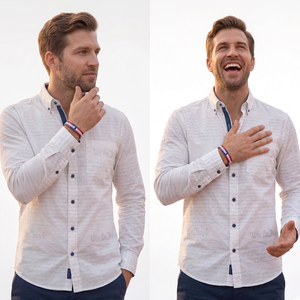 Chemise Homme Manches Longues Col Camp Imprimé Rayé Designer Édition Spéciale 250e Anniversaire de la Révolution Américaine Été Semi-Centenaire - Product Image 1
