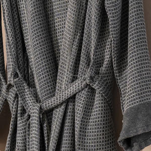 Albornoz de algodón lavado a la piedra Urgup hecho en Turquía tela transpirable peso ligero secado rápido verano todo el año ropa de dormir ropa de salón - Product Image 3