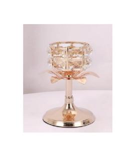 Laiton martelé métal or cristal bougeoir support taille haute pas cher prix vente indien luxe or métal laiton bougeoir - Product Image 4