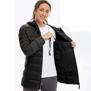 Meilleur design Veste polaire d'hiver pour femmes Nouvel arrivage Manteaux à bulles respirants personnalisés Tissu en toile tricoté Motif solide Capuche - Product Image 3