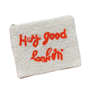 Perlé à la main noir et blanc fantôme effrayant Mini portefeuille petites cartes de prise clés ou rouges à lèvres Halloween prêt porte-monnaie sac - Product Image 4