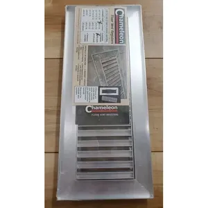 Registres d'évent de climatisation en acier moderne 4x12 3/8 pouces pour surfaces dures, caméléon carré pour une utilisation en extérieur pour les sols en pierre carrelée - Product Image 1