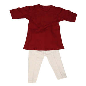ชุดเดรสปักลายสำหรับเด็กผู้หญิงแรกเกิด - สีแดงเลือดหมู - Product Image 2