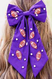 Accessoires de cheveux en perles personnalisés élégants faits à la main Game Day Team Hair Bows School Hair Bows Sorority Bandeaux en 2025 - Product Image 4