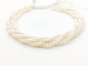 Belle brillance 4 MM lisse Rondelle perles de perles d'eau douce 100% perles de pierre unie blanche naturelle 5 pouces bijoux personnalisés pour - Product Image 2