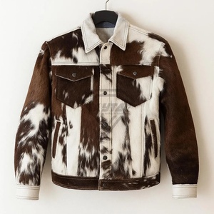 Veste de cheveux de vache en cuir pour hommes 2025 Veste d'hiver respirante et élégante en cuir de vache - Product Image 1