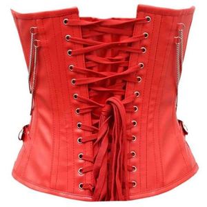 Trendy Wholesale Genuine Leather Corset Women's Bustier Body Shaping Crop Top OEM Logo Gothic Bralette High Fashion Design - Product Image 6
