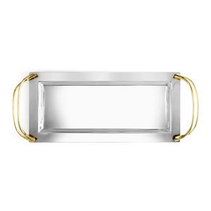 Plateau de service vintage en aluminium personnalisé avec poignées en bois de cerf de créateur Forme et taille personnalisées Plateau rectangulaire écologique - Product Image 6