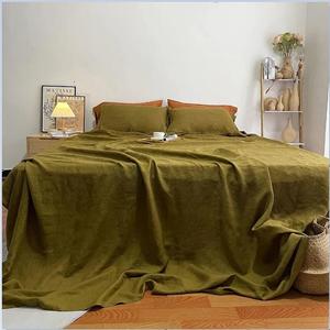 <b>Olive</b> <b>Green</b> 100%Cotton Duvet Cover Set with 2 Matching Pillow Cases 300TC Soft Quilt Comforter <b>Bedding</b> Anti-Bacteria Button Home - Product Image 1