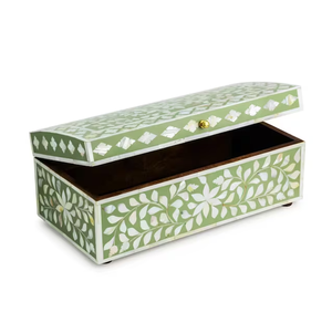 Boîte de rangement à bijoux en nacre antique de luxe, boîte à bijoux en os incrusté de luxe fabriquée à la main en Inde, vente chaude - Product Image 1