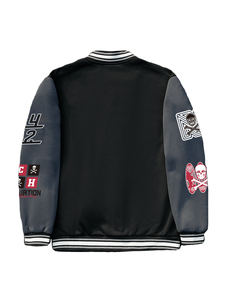 Chaqueta Varsity de Invierno con Parches Bordados y Letras para Hombre, Transpirable, con Graffiti en la Parte Delantera, Chaqueta de Béisbol - Product Image 2