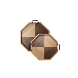 Plateau en bois fait à la main avec un design Art déco exquis Belle sculpture latérale pour servir du thé café petit déjeuner pour les mariages Diwali - Product Image 3