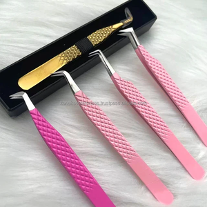 Pinces à épiler en acier inoxydable de haute qualité, pointe en fibre, inclinée, pointue, outil de précision, logo personnalisé, étiquette privée - Product Image 5