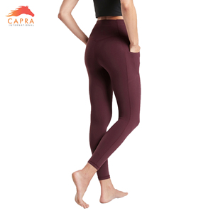 Legging de yoga suave de Mantequilla con bolsillo lateral OEM Plain Gym Fitness Adelgazamiento Leggings atléticos para mujeres - Product Image 3