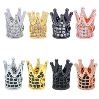 Micro Pave Bijoux En Laiton Strass Métal Entretoise Perles Cubique Zircone Couronne Perles Pour La Fabrication De Bijoux Bricolage En Gros Perles Kits