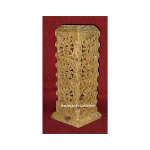 Tour d'encens en stéatite naturelle belle sculpture en forme de rectangle produit fait à la main finition supérieure brillante pour cadeau d'affaires - Product Image 1