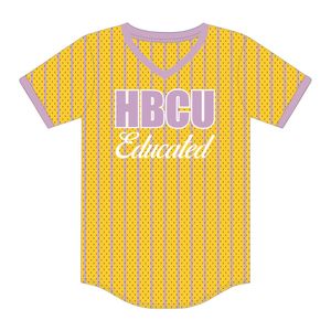 Camiseta de Béisbol con Bordado Chenille Dorado, Estilo Universitario, con Logotipo Personalizado de la Hermandad Griega Divine Nine - Product Image 2