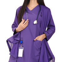 Robe d'infirmière de qualité supérieure, blanche, infroissable, en coton et polyester respirant, à manches courtes, avec jupe, pour hôpital