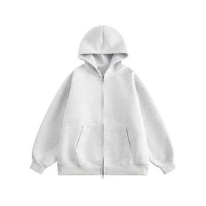 Sudadera con capucha estampada personalizada para hombre, sudadera holgada con cremallera de alta calidad, sudaderas con capucha sólidas de peso pesado - Product Image 5