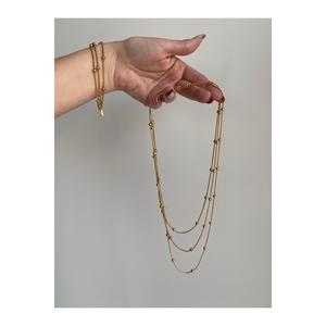Bracciale in acciaio oro 3 righe modello collana Set combinazione-non appanna-