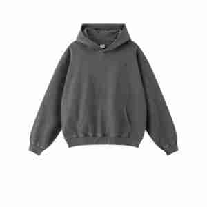 เสื้อฮู้ดดี้พิมพ์ลายตามสั่งสำหรับผู้ชาย ผ้าฝ้าย 100% คุณภาพสูง เป็นมิตรต่อสิ่งแวดล้อม สีซีดแบบซันเฟด หนานุ่ม ทรงโอเวอร์ไซส์ สไตล์สตรีทแวร์ ลุคดิสเทรส - Product Image 5