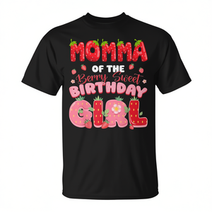 T-shirt Momma Of The Berry Sweet Birthday Girl à thème fraise - Product Image 2