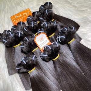 Extensiones de cabello de trama recta de hueso vietnamita humano crudo 100% Color negro Natural cutícula virgen alineada - Product Image 4