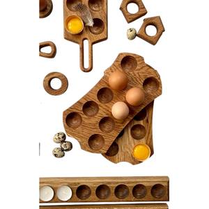 Plateau porte-oeufs en bois personnalisé Logo gravé Décoration de cuisine OEM Usine du Vietnam - Product Image 5