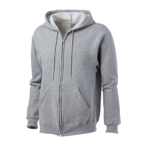 Sudadera con capucha gris sólido con cremallera completa Ropa de calle de alta calidad Invierno Cómodo Tamaño personalizable Logotipo y color - Product Image 2