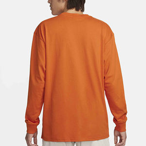 Camiseta de Manga Larga de Alta Calidad para Hombre, 100% Algodón, Lisa, Ropa Informal, Transpirable, Cuello Redondo - Product Image 3