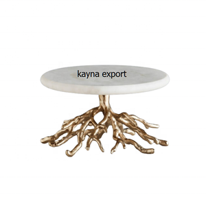 Support à gâteau décoratif de luxe en métal plaqué or support à cupcake artisanal en métal coulé en métal doré décoration de mariage - Product Image 6