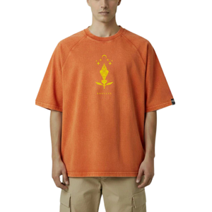 Camisetas de Hombre de Algodón 100% Lavado Estilo Vintage, Color Naranja, Ropa Urbana Informal, Suave y Transpirable para Uso Diario - Product Image 4