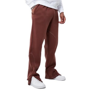 Pantalon de survêtement évasé tendance pour adultes, décontracté, 100 % coton respirant, taille élastique, coupe classique, fabriqué au Pakistan - Product Image 4