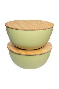 BambooBowls à salade artisanale grande portion couleurs personnalisées bol en bambou multicolore ANGLE - Product Image 3