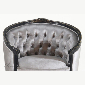 Sofá para Sala de Estar No. 5503, hecho de madera de caoba antigua con asientos de espuma gruesa y tela suave - Product Image 4