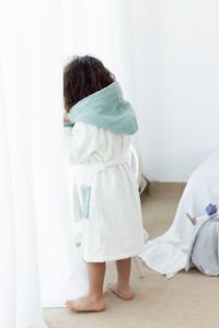 Peignoirs à capuche pour enfants en flanelle thermique de couleur unie Printemps - Product Image 3