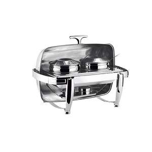 Plat à chafing en acier inoxydable moderne pour les buffets contemporains, offrant un look élégant et un contrôle efficace de la chaleur - Product Image 1