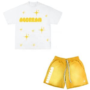 T-shirt imprimé bouffant Streetwear pour hommes personnalisé OEM d'usine T-shirt surdimensionné en coton Chemise à logo en relief 3D - Product Image 1