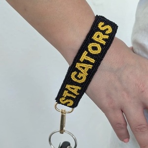 Llaveros con cuentas personalizados, llaveros de bolso con cuentas de semillas encantadoras adornados a mano indios a la moda - Product Image 4