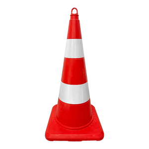 Cône de signalisation TPE 75 cm, doublement réfléchissant, léger, barrière de sécurité routière en PE - Product Image 1