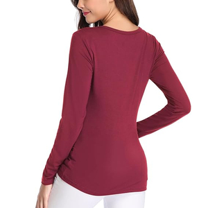 Camiseta 100% algodón de manga larga con logotipo personalizado para mujer Estilo informal con impresión digital - Product Image 4