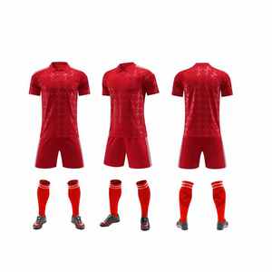 Survêtement européen et américain Costumes de jogging à manches longues pour hommes Costumes d'entraînement personnalisés Maillots de football Rouge Noir Survêtement - Product Image 4