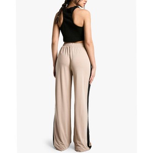 Streetwear décontracté pour femmes pantalon de survêtement d'été avec taille haute élastique respirant plissé avant idéal pour les journées chaudes - Product Image 3