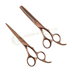 Kit de coiffeur professionnel ciseaux de coiffure en acier inoxydable coupe de cheveux droite en caoutchouc incurvé pointu amincissant beauté texturante - Product Image 1