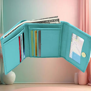 Sac à main décontracté en cuir fait à la main pour hommes Vintage Crazy Horse Portefeuilles en cuir Porte-cartes Porte-monnaie Coeur Pochettes - Product Image 6