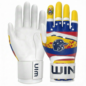 Gants de baseball et de softball personnalisés à thème de drapeau avancés, prêts à l'impression, résistants aux déchirures, antidérapants, ajustés, gants de frappe de baseball - Product Image 4