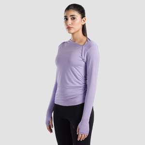 Sleek Lilac Ruche <b>Top</b> Breathable Design - Product Image 3