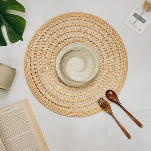 Heat Proof Mats Woven Shell Spiral Rattan <b>Placemat</b> <b>Wicker</b> <b>Placemat</b> Set Farmhouse Boho Circle Braided Heat Resistant Hot Pot Pans - Product Image 6